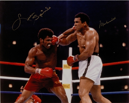 Muhammad Ali & Leon Spinks Dual Signed 16x20 Photograph (JSA)